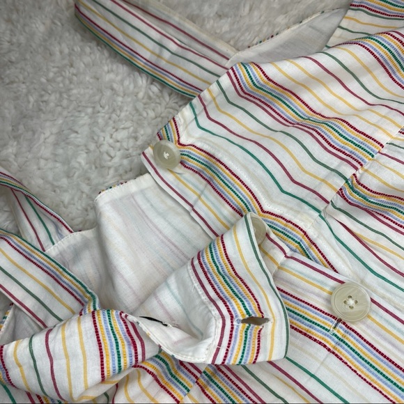 Madewell Rainbow Striped Midi-Dress with buttons - Picture 7 of 12